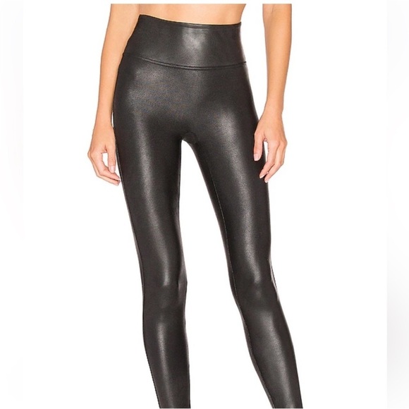 Spanx Faux Stretch-Leather Leggings Black Size Medium - Picture 3 of 12